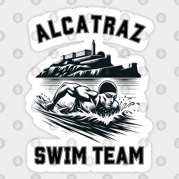 Alcatraz Swim Team | Funny Swim Team Swimming Logo Sticker by blueduckstuff